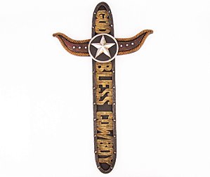 Cruz decorativa bless cowboy