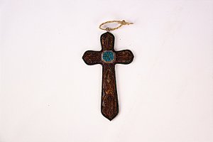 Cruz de retrovisor fivela turquesa