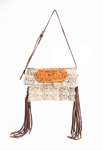 Bolsa cowhide fringe talhado