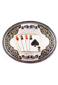 Fivela country Baralho silver