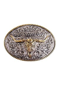 Fivela country long horn gold