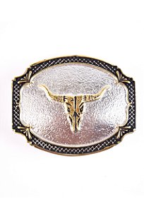 fivela country infantil long horn dourado