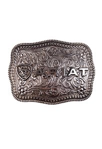 Fivela Ariat nacional floral prata