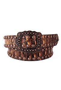 cinto croco marrom