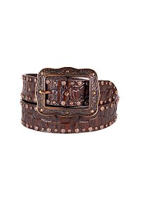 cinto croco Marrom