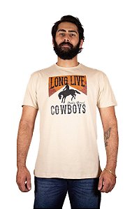 Camiseta stable Long live cowboys bege