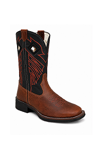Bota masculina Flex couro amendoa e preta