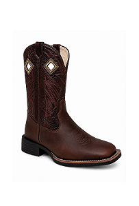 Bota Masculina Country Couro Café Solado Flex