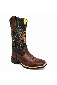 Bota Western Feminina Brown Cross