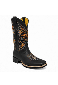 Bota Western Unissex Black Orange