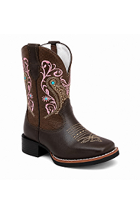 bota infantil western pink