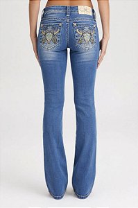 Calça Feminina Jeans Miss Me long horn nevada