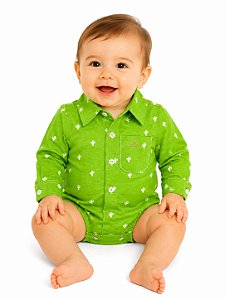 Body manga longa stable cacto lover verde