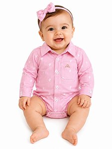 Body manga longa stable cacto lover rosa
