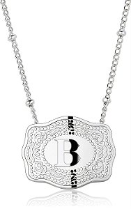 colar fivela inicial prata B