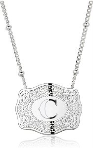 colar fivela inicial prata C