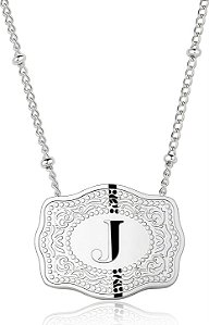 Colar fivela inicial prata J