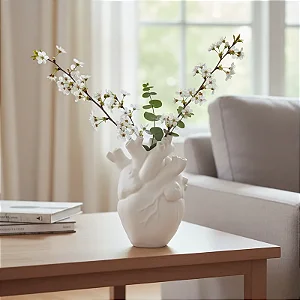 VASO DECORATIVO CORAÇÃO HEART MÃE NAMORADOS - ADORNO SALA QUARTO RACK - FLORES SECAS