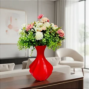 Vaso Jarro Decorativo Estrela Plástico - Para Flores Artificiais - IMPRESSÃO 3D