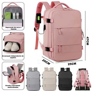 Mochila Executiva de Viagem Grande para Notebook com Compartimento para Sapatos