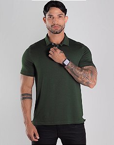 Camisa Polo Verde Escura Masculina