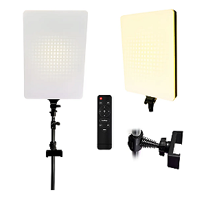 Placa Iluminação Videoconferência B-MAX Light Iluminador Led Foto Profissional 50cm Tripé 210cm