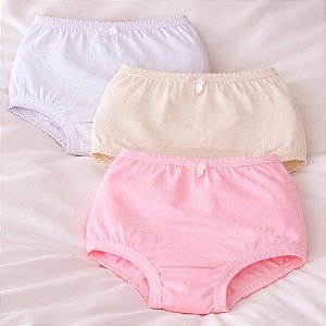 Calcinha infantil com laço - Kit com 3 peças