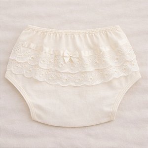 Calcinha Infantil com Laise e Laço de Cetim