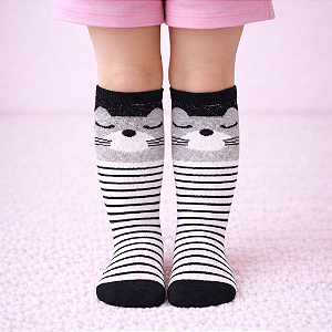 Meia 3/4 Infantil de Algodão - Gato