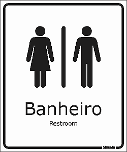 Placa De Sinalização Banheiro 20x15cm
