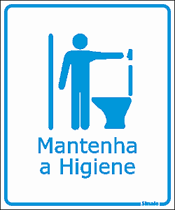 Placa Sinalização Mantenha A Higiene 15x20cm