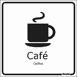 Placa de Sinalização - Café 15x15cm