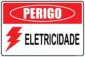 Placa de Sinalização - Perigo Eletricidade 15x20cm