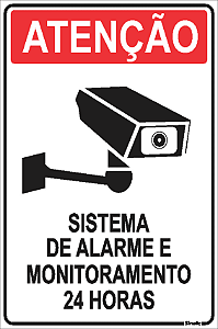 Placa Sinalização - Sistema De Alarme Monitoramento 30x20cm