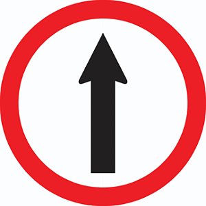 Placa de Trânsito Regulamentação R-26 Siga em Frente