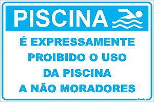 Proibido Entrar na Piscina - 20x30cm