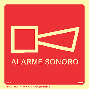 Placa Fotoluminescente E1 Sirene de Alarme