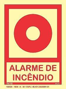 Placa Fotoluminescente E2 Comando Manual de Alarme de incêndio