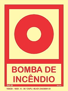 Placa Fotoluminescente E3 Comando Manual de Bomba de incêndio