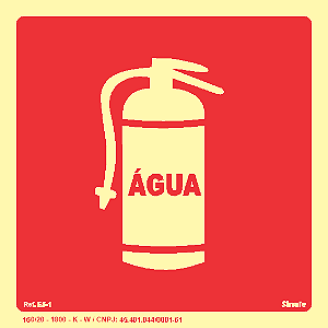 Placa Fotoluminescente E5-1 Extintor de Água