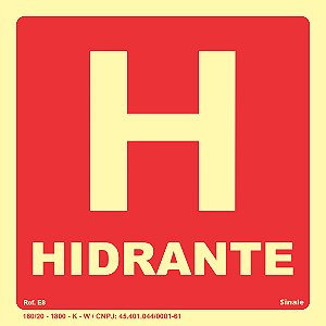 Placa Fotoluminescente E8 Hidrante