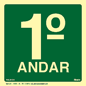 Placa de sinalização Fotoluminescente S17 Pavimento 1º Andar