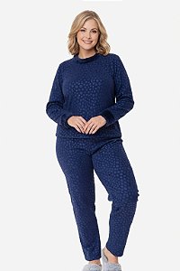 Pijama feminino de fleece com poá - Plumene 2216