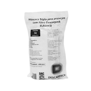 Máscara Cirúrgica Tripla Descartável (50un)