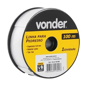 Linha Para Pedreiro Lisa 100 Metros Vonder 0,80MM