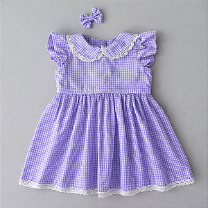 VESTIDO XADREZ LILÁS