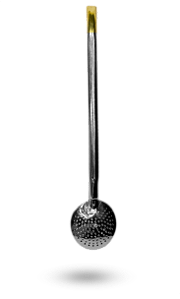 Bomba para Chimarrão em inox mod. Tradicional Piteira dourada