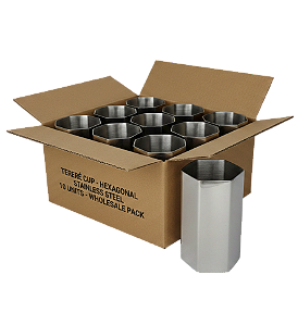10 Copos Tereré inox Mod. Sextavado