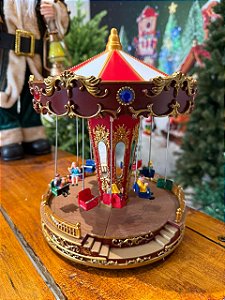 CARROSSEL NATALINO - 27CM - MOVIMENTO - ILUMINACAO - MUSICAL
