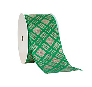 FITA ARAMADA - 6,3CM X 9M - XADREZ CRUZADO VERDE